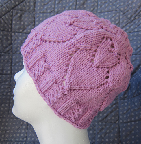 Thinking of You Too hat in Crystal Palace Cuddles DK color Lilac Petals pink for cancer awareness